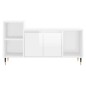 vidaXL Mueble de TV madera contrachapada blanco brillo 100x35x55 cm vidaXL Mueble de TV madera contrachapada blanco brillo 100x35x55 cm