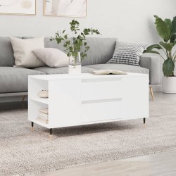 vidaXL Mesa de centro madera de ingeniería blanco 102x44,5x50 cm