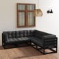 vidaXL Juego de muebles de jardín 5 pzas y cojines madera pino maciza vidaXL Juego de muebles de jardín 5 pzas y cojines madera pino maciza