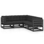 vidaXL Juego de muebles de jardín 5 pzas y cojines madera pino maciza vidaXL Juego de muebles de jardín 5 pzas y cojines madera pino maciza