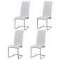 vidaXL Sillas voladizas de comedor 4 unidades cuero sintético blanco