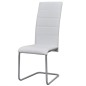 vidaXL Sillas voladizas de comedor 4 unidades cuero sintético blanco