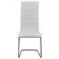 vidaXL Sillas voladizas de comedor 4 unidades cuero sintético blanco