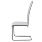 vidaXL Sillas voladizas de comedor 4 unidades cuero sintético blanco