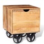 vidaXL Mesa auxiliar con cajón y ruedas madera de mango 40x40x45 cm vidaXL Mesa auxiliar con cajón y ruedas madera de mango 40x40x45 cm