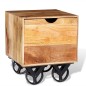 vidaXL Mesa auxiliar con cajón y ruedas madera de mango 40x40x45 cm vidaXL Mesa auxiliar con cajón y ruedas madera de mango 40x40x45 cm