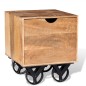 vidaXL Mesa auxiliar con cajón y ruedas madera de mango 40x40x45 cm vidaXL Mesa auxiliar con cajón y ruedas madera de mango 40x40x45 cm