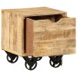 vidaXL Mesa auxiliar con cajón y ruedas madera de mango 40x40x45 cm vidaXL Mesa auxiliar con cajón y ruedas madera de mango 40x40x45 cm