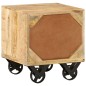 vidaXL Mesa auxiliar con cajón y ruedas madera de mango 40x40x45 cm vidaXL Mesa auxiliar con cajón y ruedas madera de mango 40x40x45 cm
