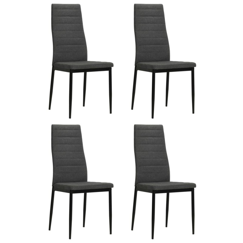 vidaXL Sillas de comedor 4 unidades tela gris oscuro