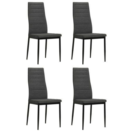 vidaXL Sillas de comedor 4 unidades tela gris oscuro