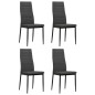 vidaXL Sillas de comedor 4 unidades tela gris oscuro