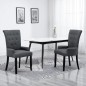 vidaXL Silla de comedor con reposabrazos de tela gris oscuro vidaXL Silla de comedor con reposabrazos de tela gris oscuro