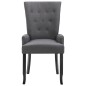 vidaXL Silla de comedor con reposabrazos de tela gris oscuro vidaXL Silla de comedor con reposabrazos de tela gris oscuro