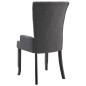 vidaXL Silla de comedor con reposabrazos de tela gris oscuro vidaXL Silla de comedor con reposabrazos de tela gris oscuro