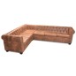 vidaXL Sofá de esquina Chesterfield 6 plazas cuero artificial marrón vidaXL Sofá de esquina Chesterfield 6 plazas cuero artificial marrón