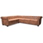 vidaXL Sofá de esquina Chesterfield 6 plazas cuero artificial marrón vidaXL Sofá de esquina Chesterfield 6 plazas cuero artificial marrón