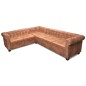 vidaXL Sofá de esquina Chesterfield 6 plazas cuero artificial marrón vidaXL Sofá de esquina Chesterfield 6 plazas cuero artificial marrón