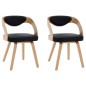 vidaXL Sillas de comedor 2 uds madera curvada y cuero sintético negro vidaXL Sillas de comedor 2 uds madera curvada y cuero sintético negro