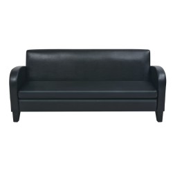 vidaXL Sofá 3 plazas cuero artificial negro