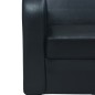vidaXL Sofá 3 plazas cuero artificial negro vidaXL Sofá 3 plazas cuero artificial negro
