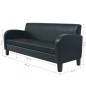vidaXL Sofá 3 plazas cuero artificial negro vidaXL Sofá 3 plazas cuero artificial negro