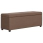 vidaXL Banco con espacio de almacenaje 116 cm poliéster marrón vidaXL Banco con espacio de almacenaje 116 cm poliéster marrón