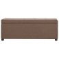 vidaXL Banco con espacio de almacenaje 116 cm poliéster marrón vidaXL Banco con espacio de almacenaje 116 cm poliéster marrón