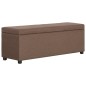 vidaXL Banco con espacio de almacenaje 116 cm poliéster marrón vidaXL Banco con espacio de almacenaje 116 cm poliéster marrón