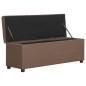 vidaXL Banco con espacio de almacenaje 116 cm poliéster marrón vidaXL Banco con espacio de almacenaje 116 cm poliéster marrón