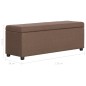 vidaXL Banco con espacio de almacenaje 116 cm poliéster marrón vidaXL Banco con espacio de almacenaje 116 cm poliéster marrón