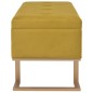vidaXL Banco con compartimento 105 cm color mostaza de terciopelo vidaXL Banco con compartimento 105 cm color mostaza de terciopelo