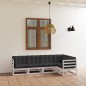 vidaXL Juego de muebles de jardín 5 pzas y cojines madera pino maciza vidaXL Juego de muebles de jardín 5 pzas y cojines madera pino maciza