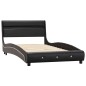 vidaXL Estructura de cama con LED cuero sintético negro 90x200 cm vidaXL Estructura de cama con LED cuero sintético negro 90x200 cm