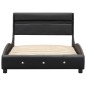 vidaXL Estructura de cama con LED cuero sintético negro 90x200 cm vidaXL Estructura de cama con LED cuero sintético negro 90x200 cm