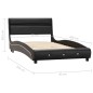 vidaXL Estructura de cama con LED cuero sintético negro 90x200 cm vidaXL Estructura de cama con LED cuero sintético negro 90x200 cm