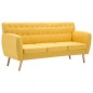 vidaXL Sofá de 3 plazas tapizado de tela amarillo 172x70x82 cm