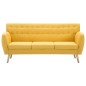 vidaXL Sofá de 3 plazas tapizado de tela amarillo 172x70x82 cm