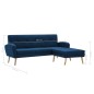 vidaXL Sofá con forma de L tapizado de tela azul 186x136x79 cm vidaXL Sofá con forma de L tapizado de tela azul 186x136x79 cm