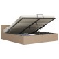 vidaXL Cama canapé hidráulica cuero sintético capuchino 160x200 cm vidaXL Cama canapé hidráulica cuero sintético capuchino 160x200 cm