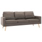 vidaXL Sofá de 3 plazas de tela color gris taupe vidaXL Sofá de 3 plazas de tela color gris taupe