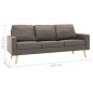 vidaXL Sofá de 3 plazas de tela color gris taupe vidaXL Sofá de 3 plazas de tela color gris taupe
