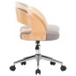 vidaXL Silla de comedor giratoria de madera curvada y tela gris taupe vidaXL Silla de comedor giratoria de madera curvada y tela gris taupe