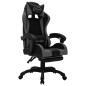 vidaXL Silla gaming con luces LED RGB cuero sintético gris y negro