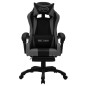 vidaXL Silla gaming con luces LED RGB cuero sintético gris y negro