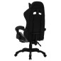 vidaXL Silla gaming con luces LED RGB cuero sintético gris y negro