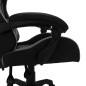 vidaXL Silla gaming con luces LED RGB cuero sintético gris y negro
