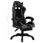 vidaXL Silla gaming con luces LED RGB cuero sintético gris y negro