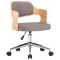 vidaXL Silla de comedor giratoria de madera curvada y tela gris taupe vidaXL Silla de comedor giratoria de madera curvada y tela gris taupe
