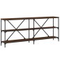 vidaXL Mesa consola hierro madera ingeniería roble marrón 180x30x75 cm vidaXL Mesa consola hierro madera ingeniería roble marrón 180x30x75 cm